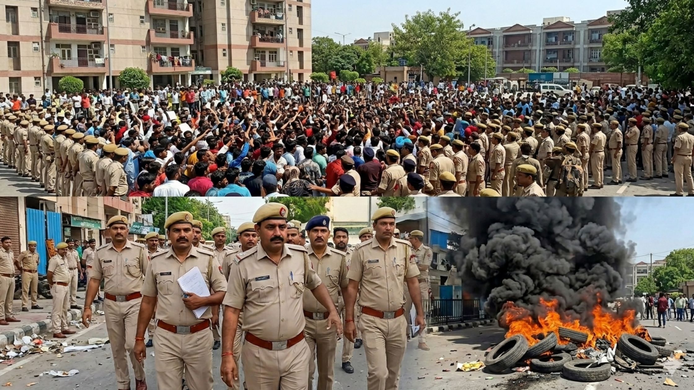 Noida Workers Protest