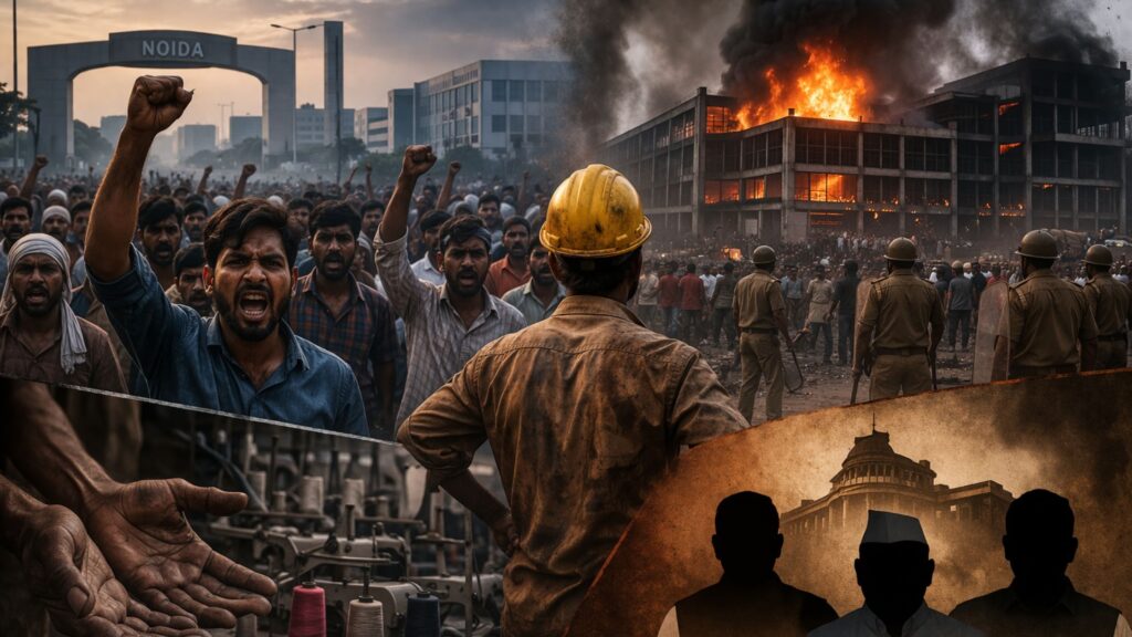 Noida Protest News: नोएडा में भड़का श्रमिक आक्रोश: हक की लड़ाई या किसी बड़ी साजिश की पटकथा?